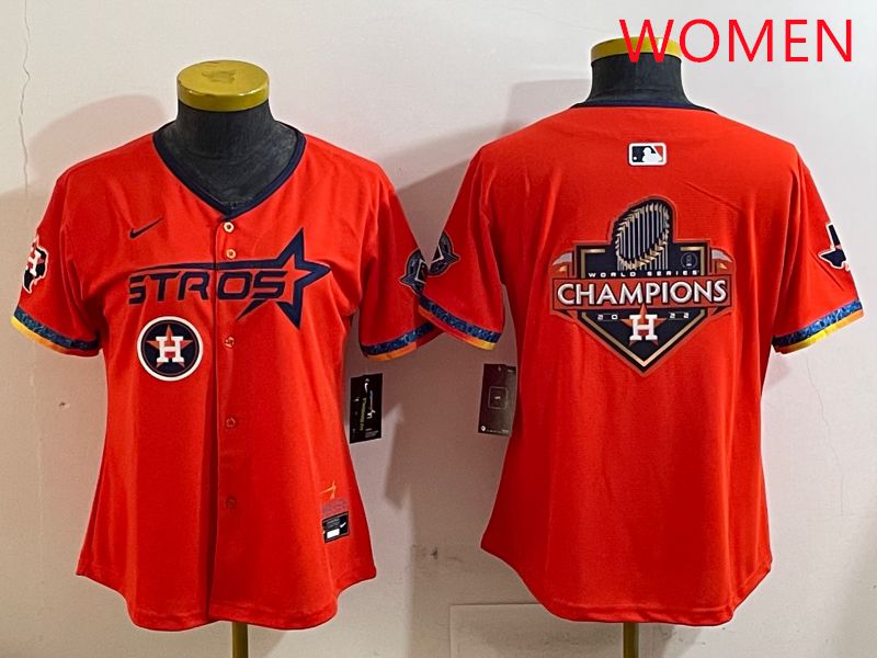 Women Houston Astros Blank Orange Fourth generation Joint Name 2025 Nike MLB Jersey style 14